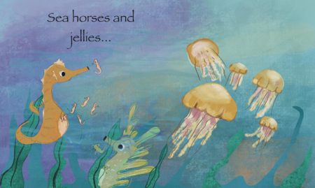Seahorses and Jellies - book illustration by Aimee Haburjak