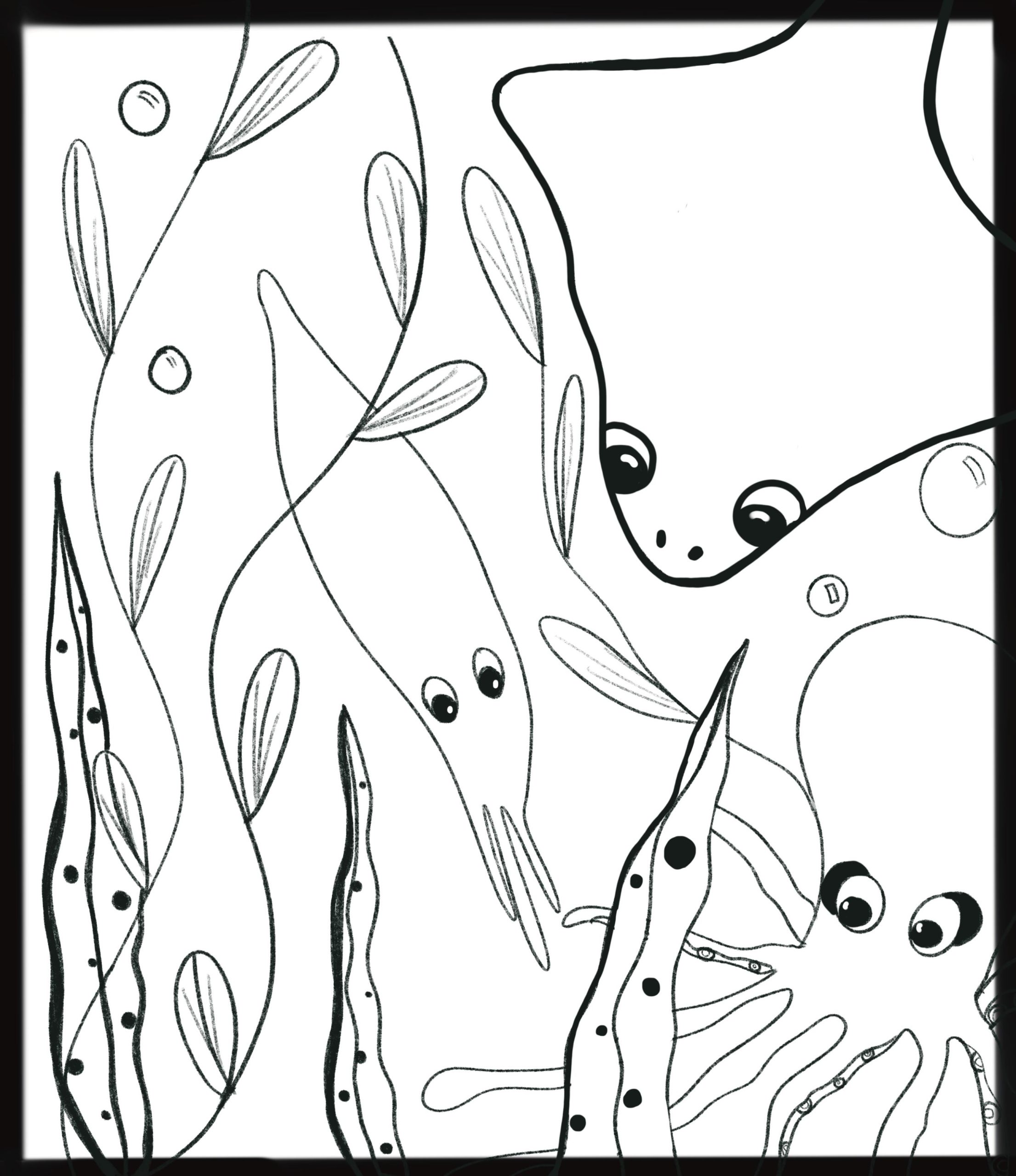 Underwater Scene to color in by Aimee Haburjak